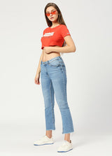 Buy Light Blue Flare Jeans for Women at best price