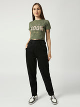 Women's Black Valencia Elasticated Mom Jeans