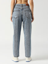 Women High-Rise Distressed Acid Wash Jeans