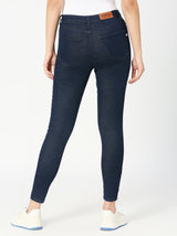 Women's Over Dye Dark Blue Vienna Highwaist Skinny Basic Jeans