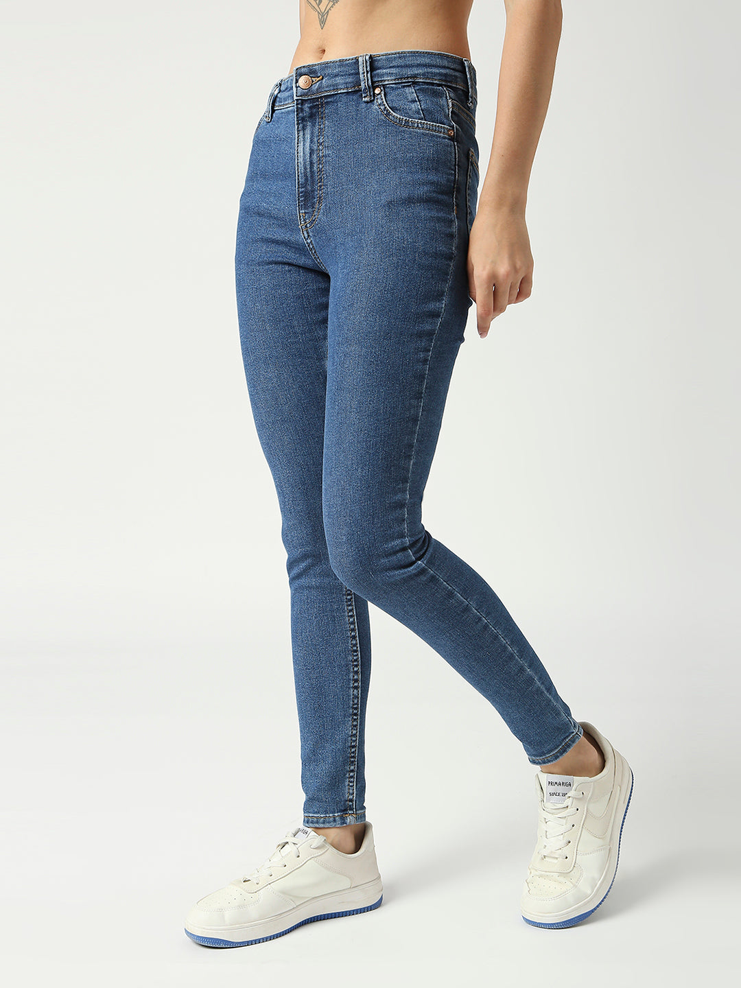 Women's Mid Blue Vienna Highwaist Skinny Jeans