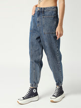 Women's Dark Blue Zurich Belted Cotton Jogger