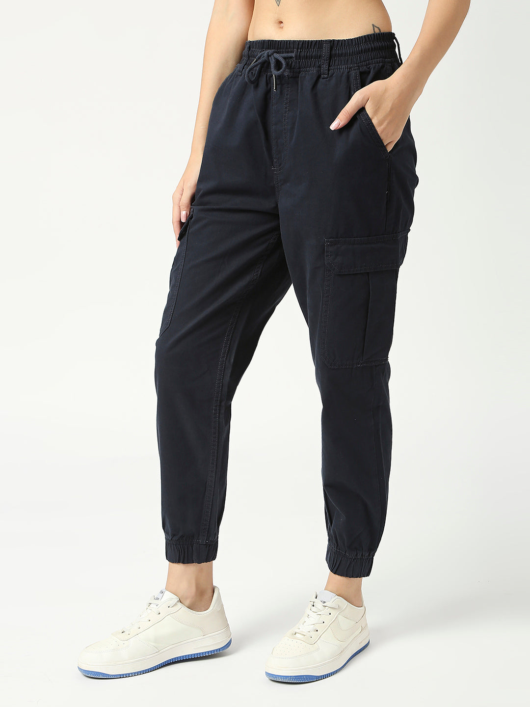 Women's Navy Zurich Cargo Cotton Jogger