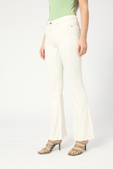 Women's Ecru Madrid Long Flare Jeans