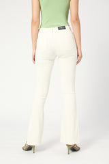 Women's Ecru Madrid Long Flare Jeans