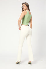 Women's Ecru Madrid Long Flare Jeans