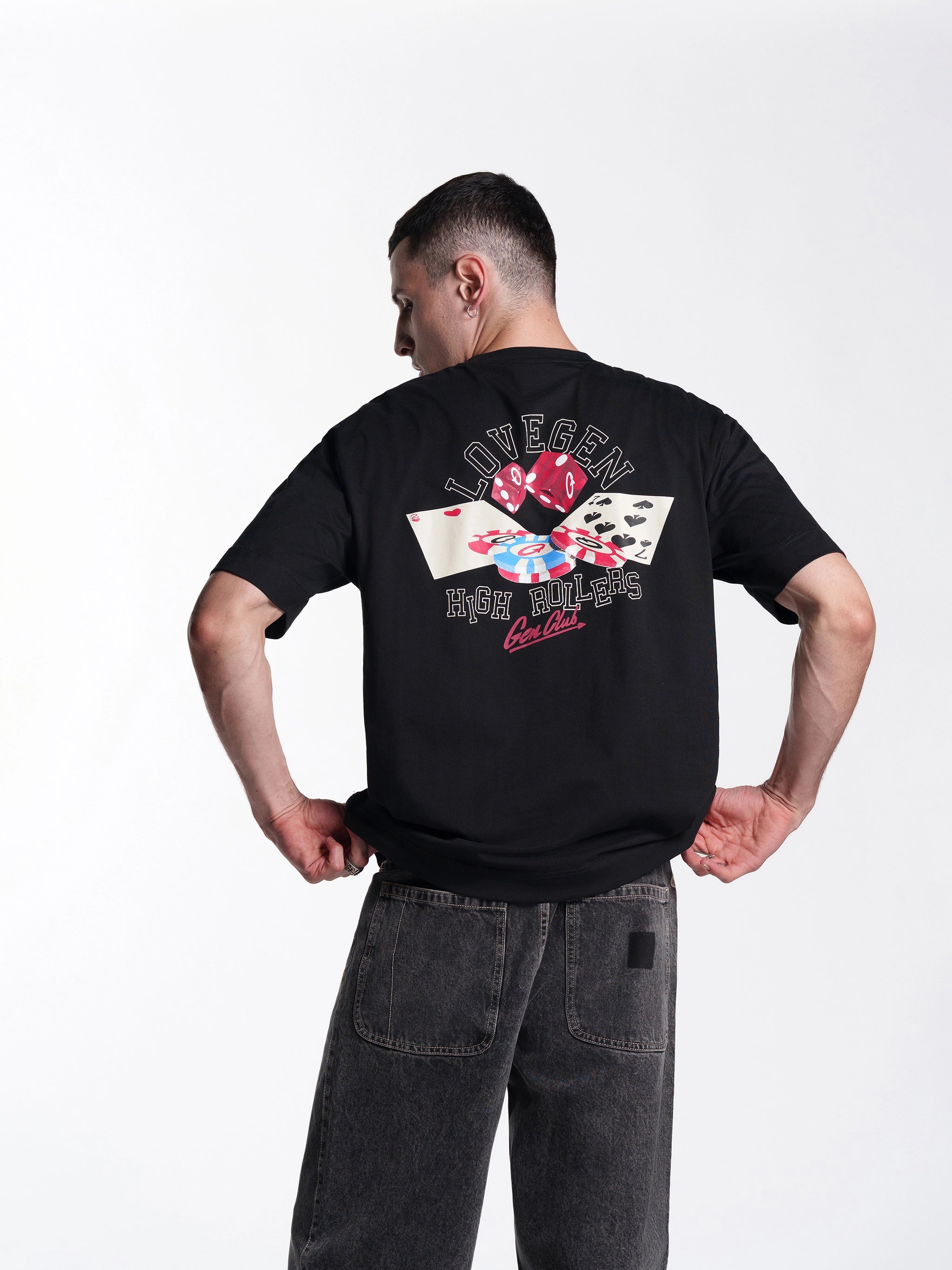 Unisex High Roller Black Tee