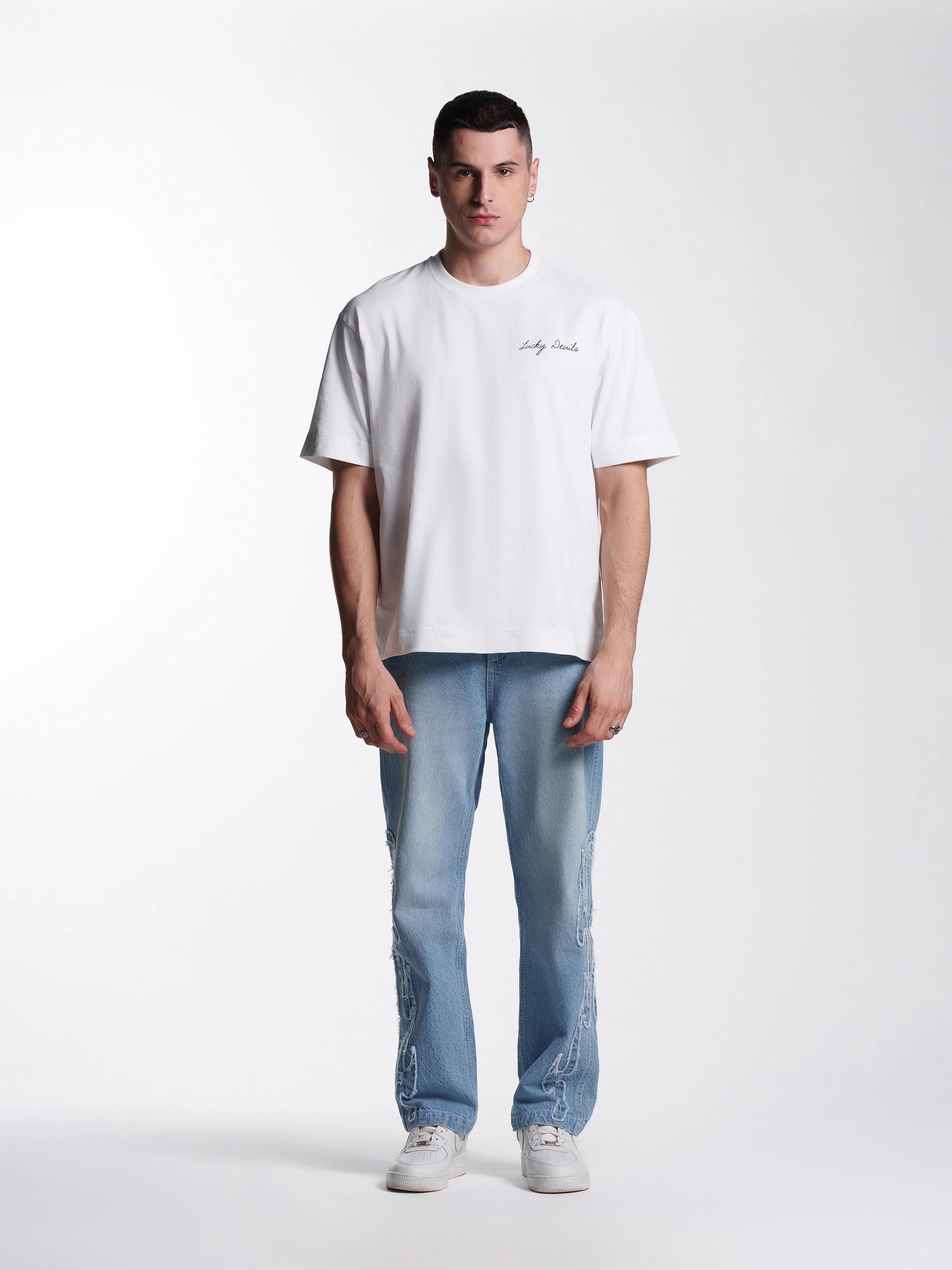 Unisex Lucky Devils White Tee