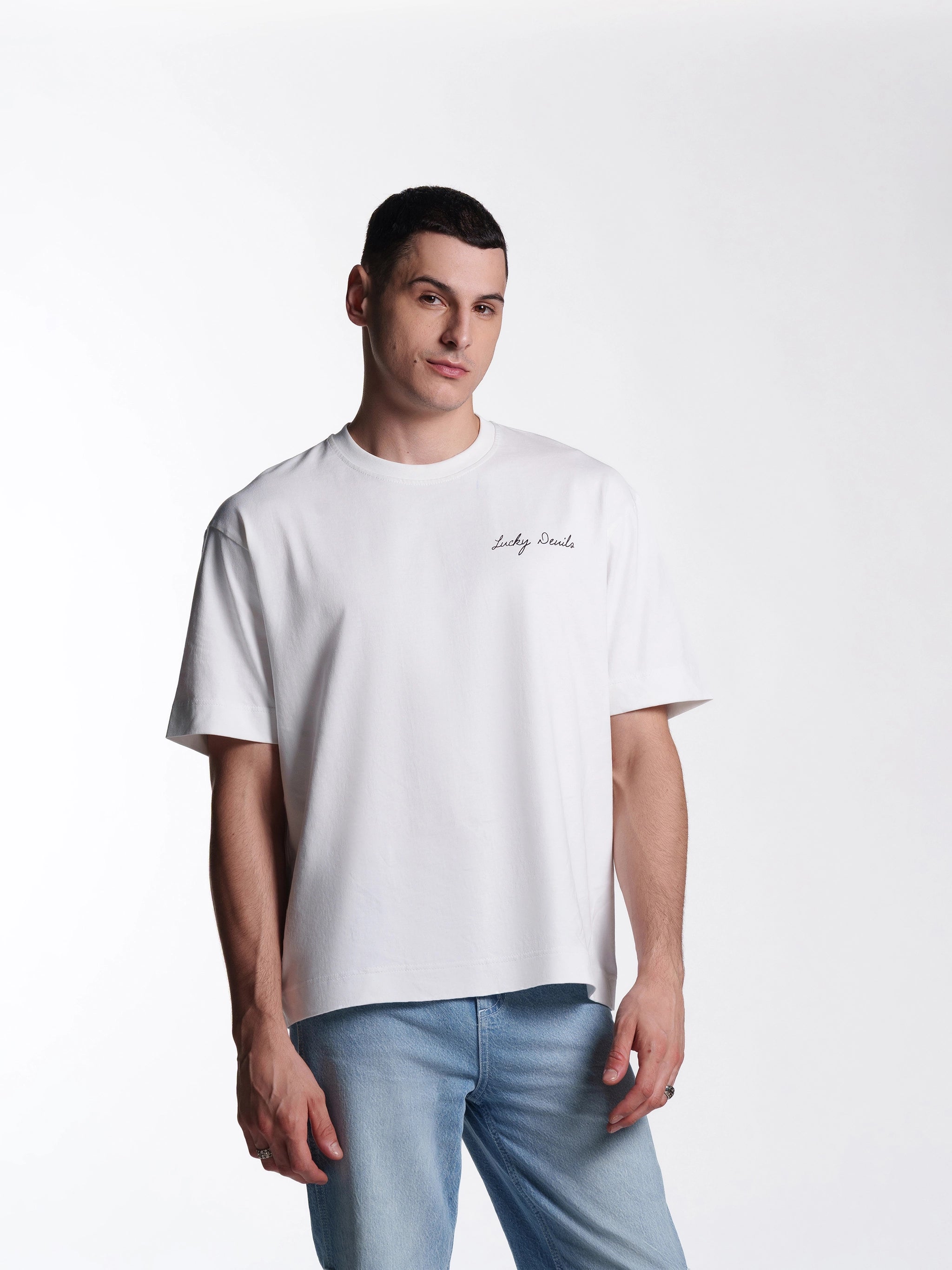 Unisex Lucky Devils White Tee