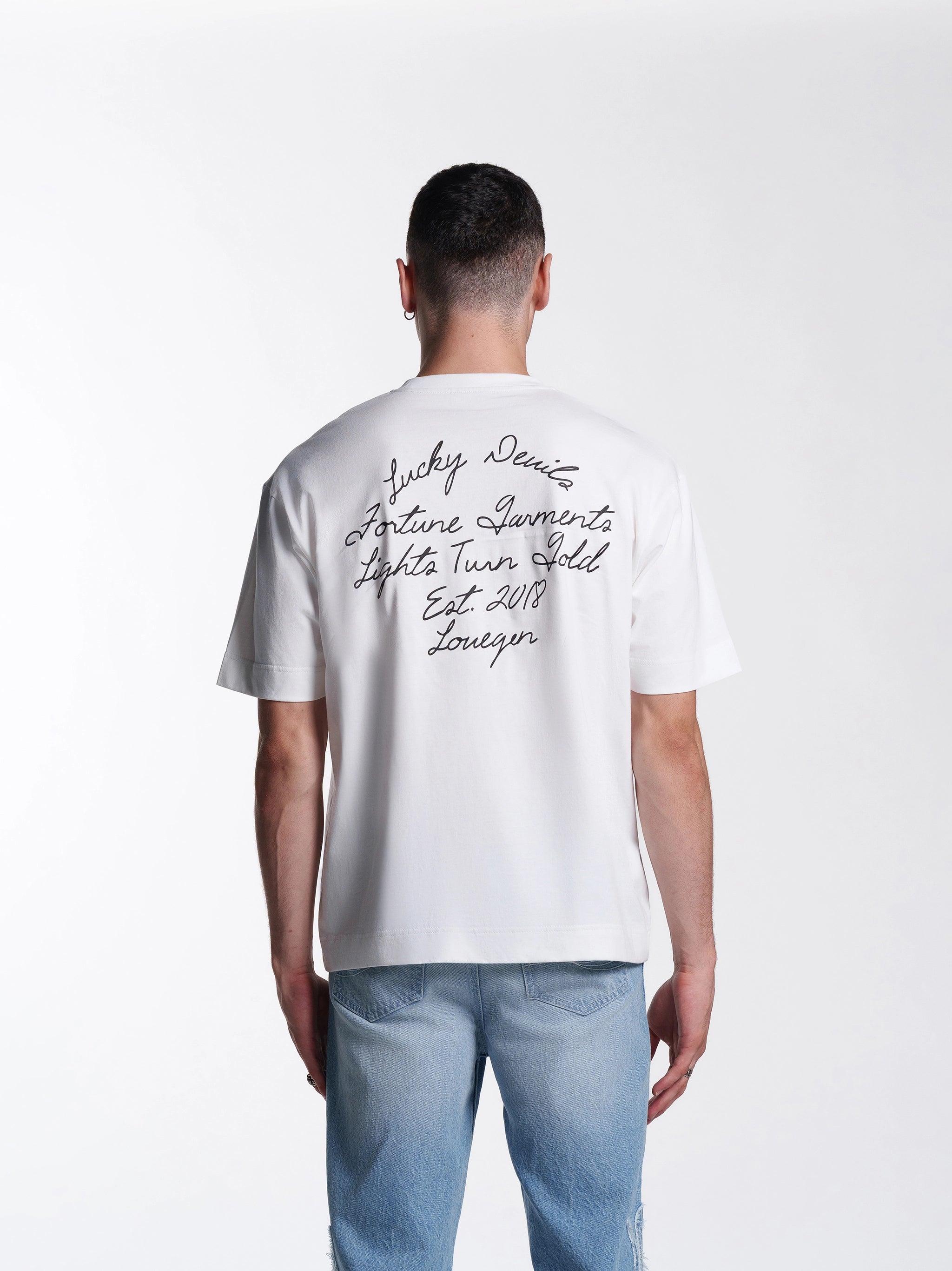 Unisex Lucky Devils White Tee