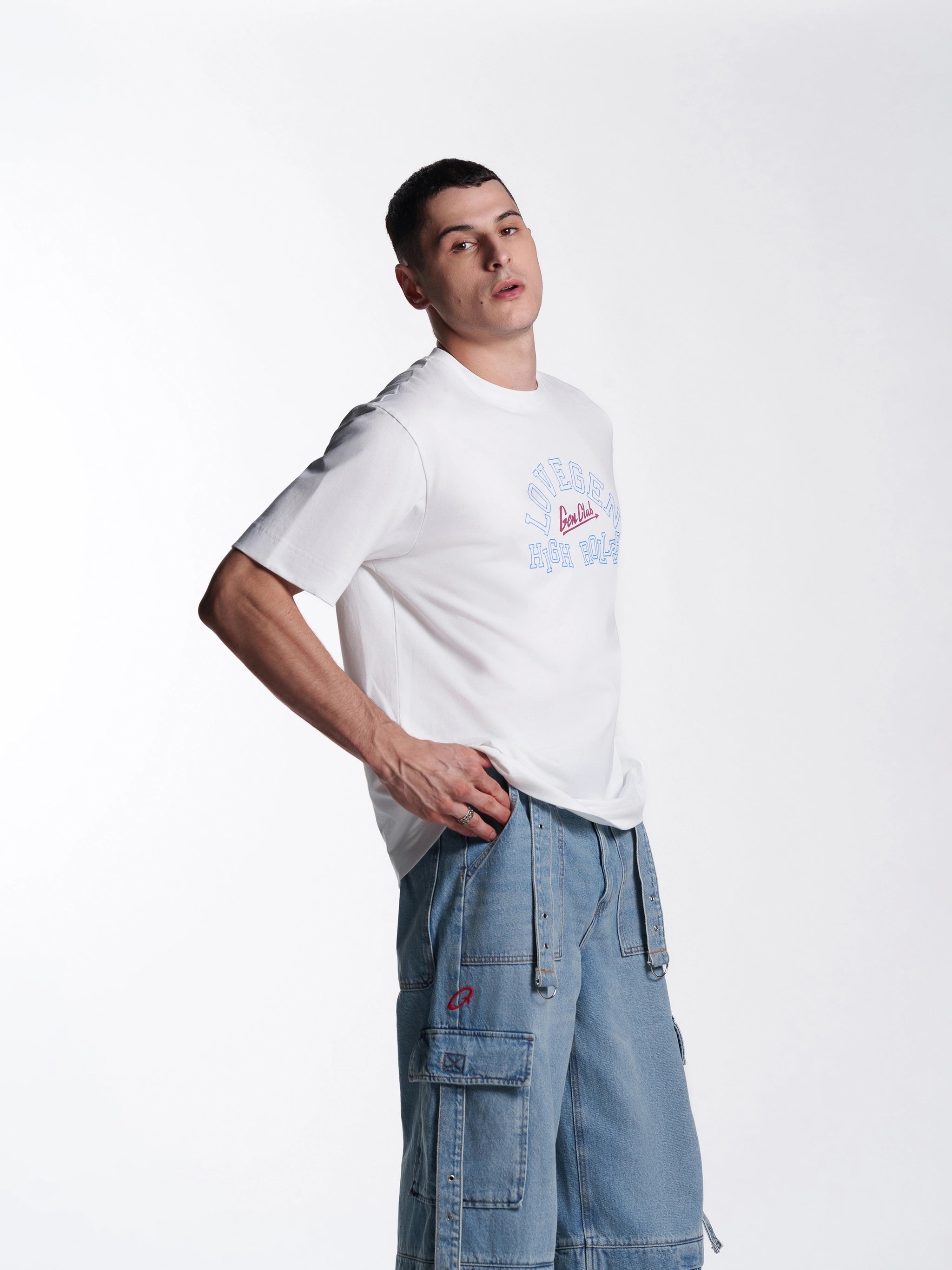 Unisex High Roller White Tee