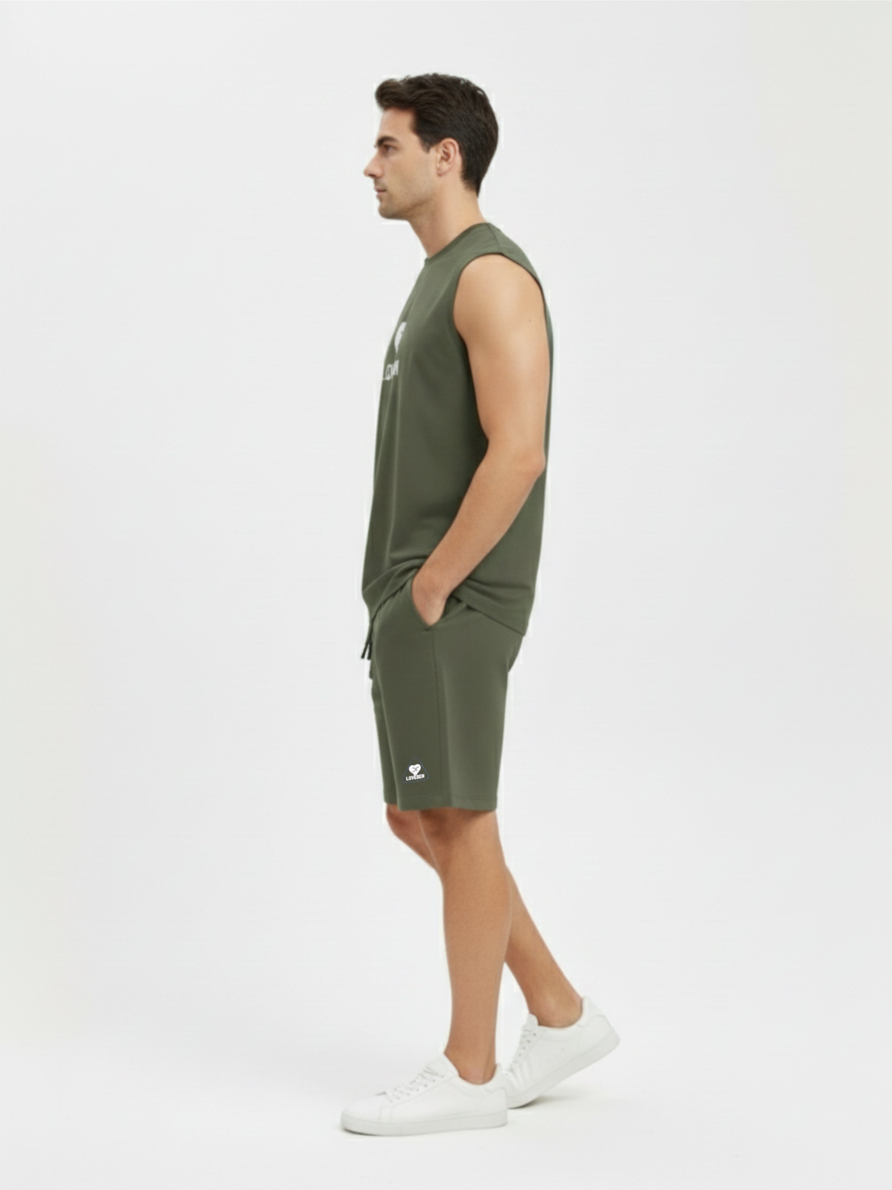 DR Olive Monochrome Sleeveless T-shirt