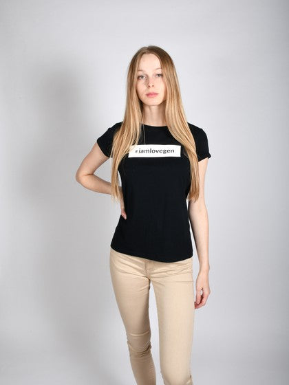 Round Neck Black T-Shirt With Print