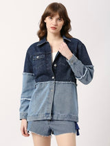 Buy Blue Rome Tone Longline cotton jacket for women