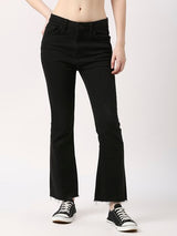 Buy Phoenix Black Cropped Flare Jeans for women at best price