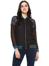 womens black bomber jacket