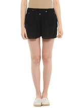 Flared Shorts With Embroidered Yoke And Abla Detail