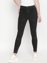 BLACK ZEBRA PRINT KENYA TUBE JEANS